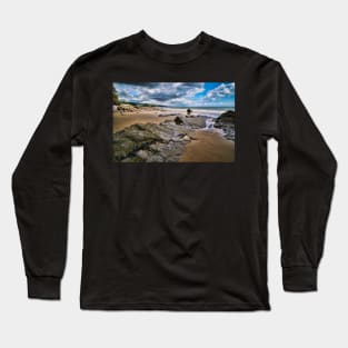 Beach & Rocks - Coastal Scenery - Amroth - Pembrokeshire Long Sleeve T-Shirt